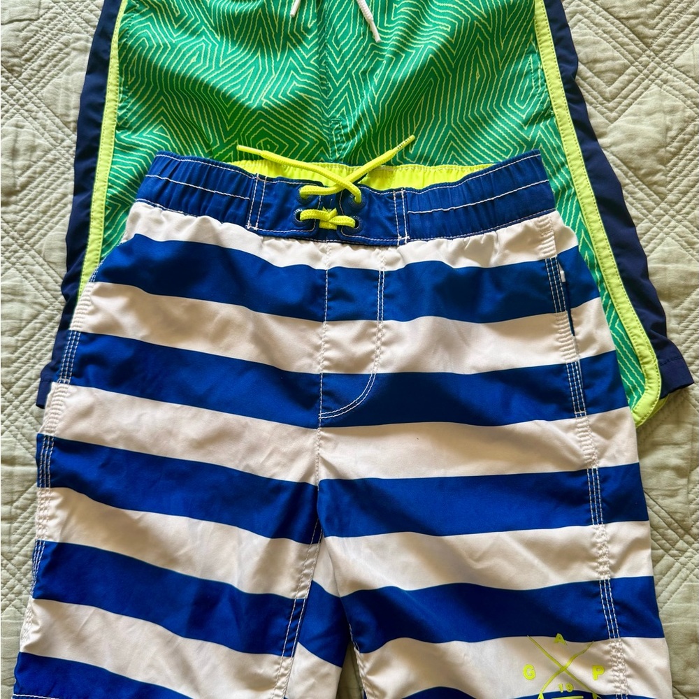 2 pairs of swim trunks for boys. Size 10, great condition. Great quality